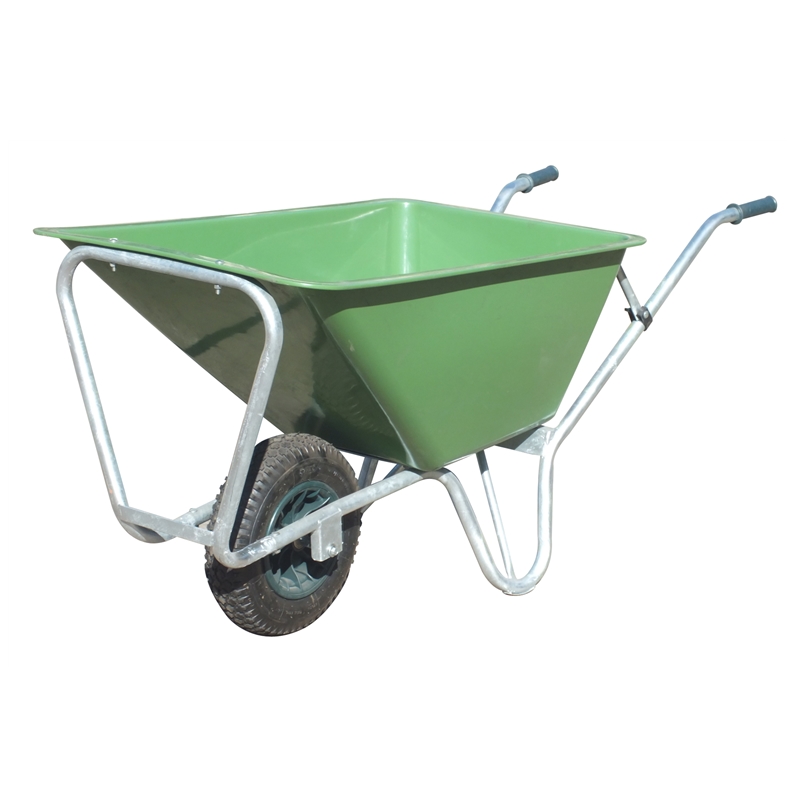 Qingtai QT1086 Plastic Tray Two Wheels  Heavy Duty Wheelbarrow